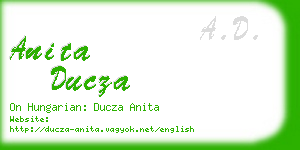 anita ducza business card